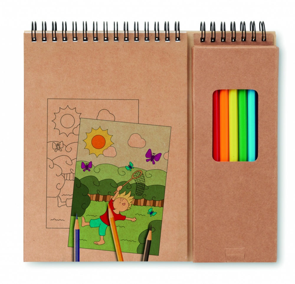 Logo trade promotional giveaways image of: Colouring set with notepad